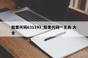 股票代码631193_股票代码一览表 大全