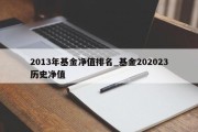 2013年基金净值排名_基金202023历史净值