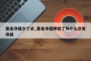 基金净值少了点_基金净值降低了为什么还有收益