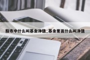 股市中什么叫基金净值_基金里面什么叫净值