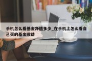 手机怎么看基金净值多少_在手机上怎么看自己买的基金收益