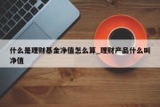 什么是理财基金净值怎么算_理财产品什么叫净值