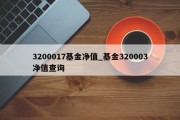 3200017基金净值_基金320003净值查询