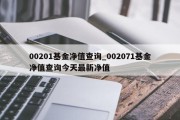 00201基金净值查询_002071基金净值查询今天最新净值