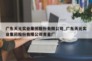 广东天元实业集团股份有限公司_广东天元实业集团股份有限公司青皇厂