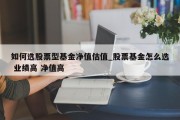 如何选股票型基金净值估值_股票基金怎么选 业绩高 净值高