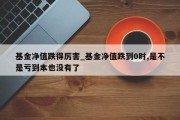 基金净值跌得厉害_基金净值跌到0时,是不是亏到本也没有了