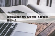 晋信新动力混合型基金净值_5400006晋信大盘