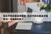 每日开放式基金净值查_每日开放式基金净值查询一览表排名前十